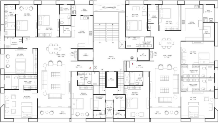Floor Plan of Shaligram The Emerald in Vesu, Surat - Image 50876
