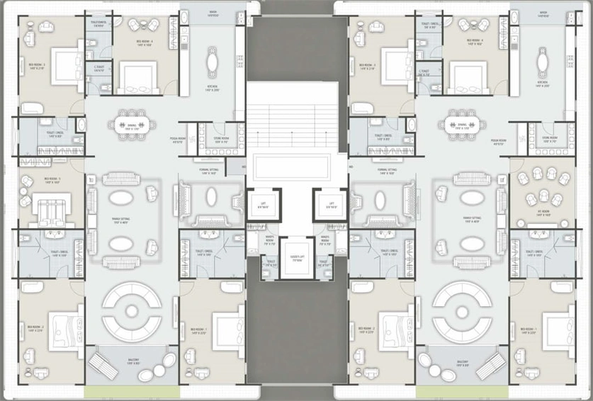 Floor Plan of Ascon Surya Heritage in Vesu, Surat - Image 50808