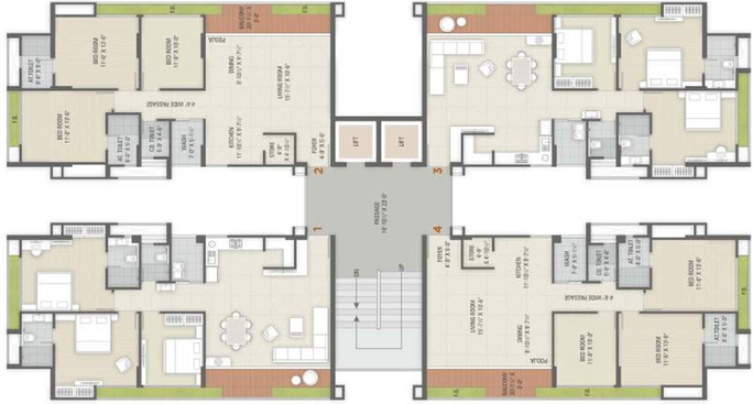 Floor Plan of Sahaj Panoramic in Pal Gam, Surat - Image 50756