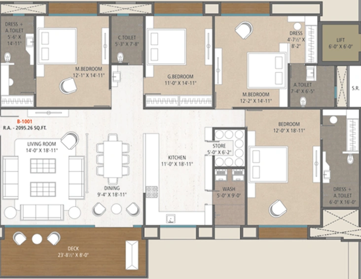 4 BHK Flat in Shree Ram Supath Enclave in Adajan, Surat - Image 512317