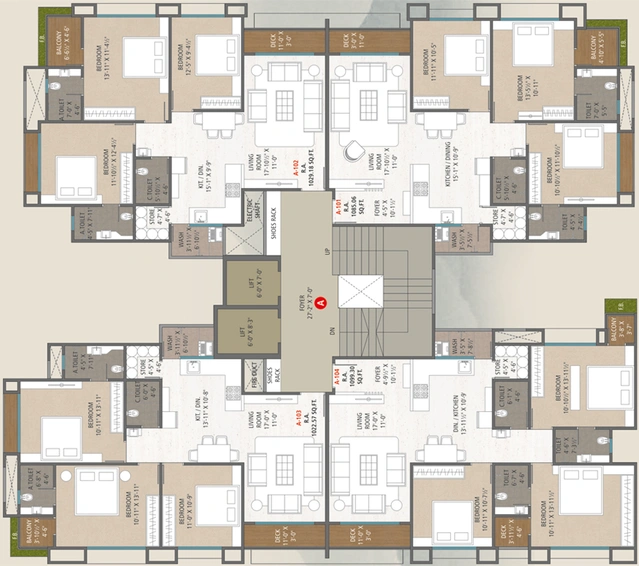 Floor Plan of Shree Ram Supath Enclave in Adajan, Surat - Image 56577