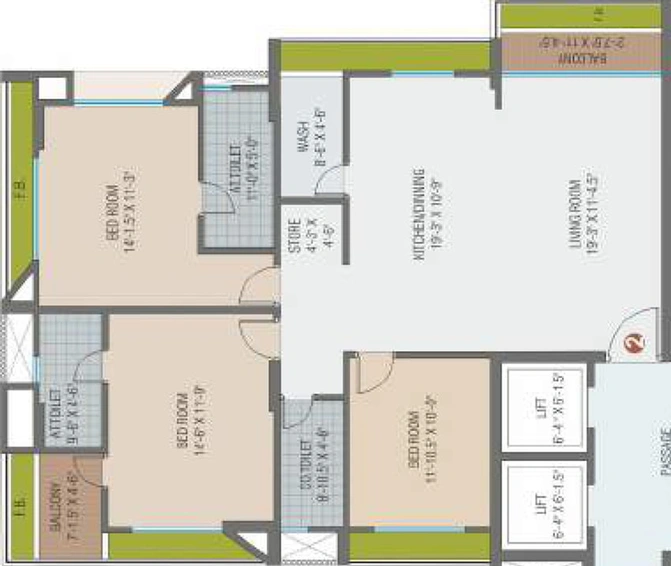 3 BHK Flat in Sangath Homes in Palanpur, Surat - Image 485681