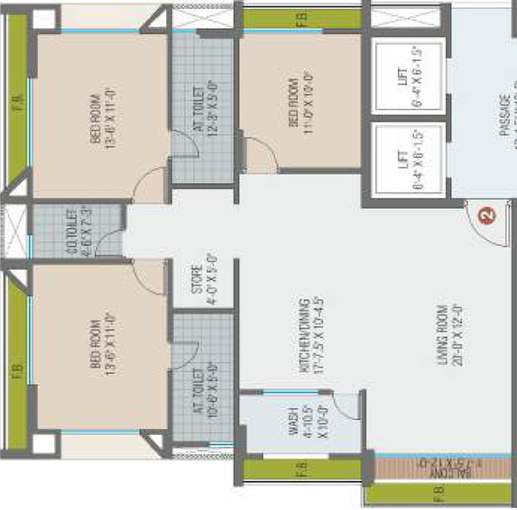 3 BHK Flat in Sangath Homes in Palanpur, Surat - Image 485680