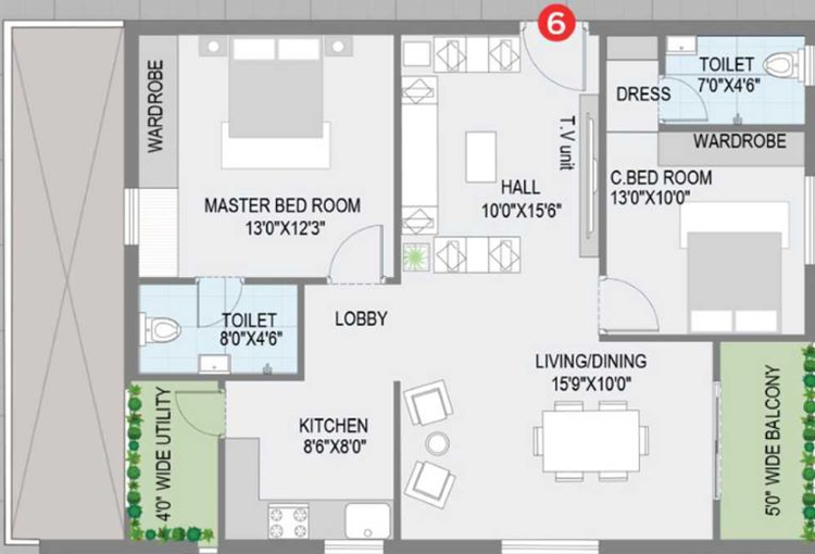 2 BHK Flat in Akruthi Stavya in Bachupally, Hyderabad - Image 480726