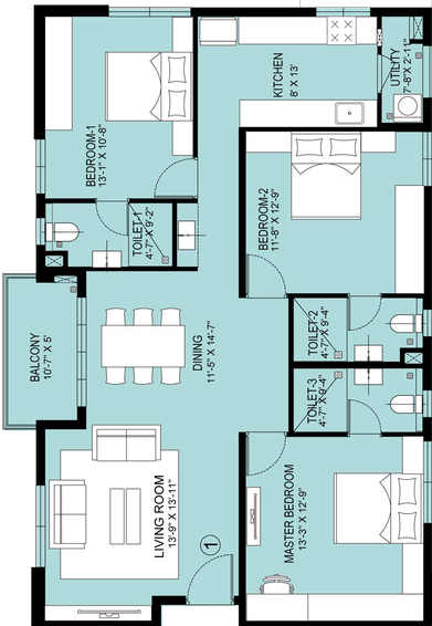 3 BHK Flat in Indis Pbel City in Appa Junction, Hyderabad - Image 480577