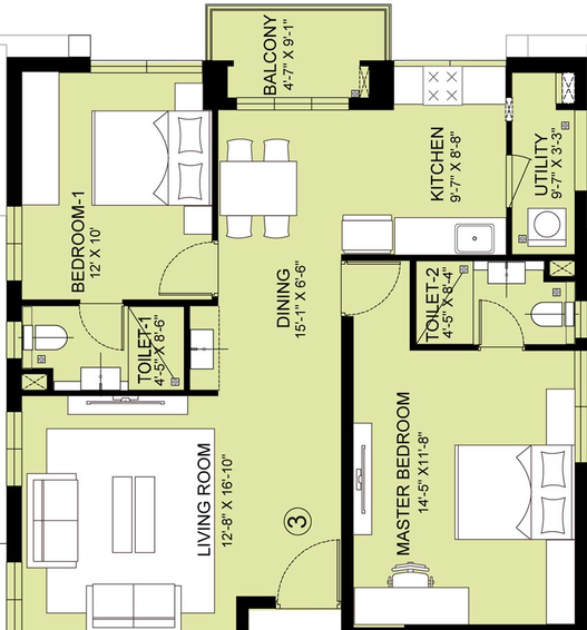 2 BHK Flat in Indis Pbel City in Appa Junction, Hyderabad - Image 480574