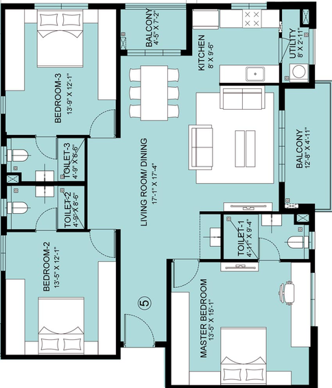 3 BHK Flat in Indis Pbel City in Appa Junction, Hyderabad - Image 480578