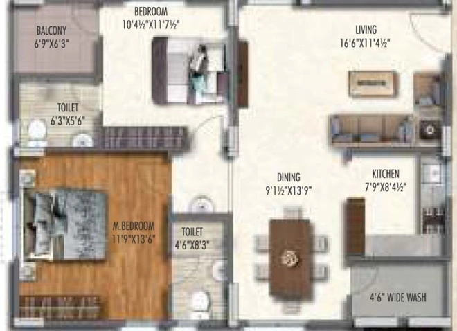 2 BHK Flat in APR Praveens Higheria in Patancheru, Hyderabad - Image 480460