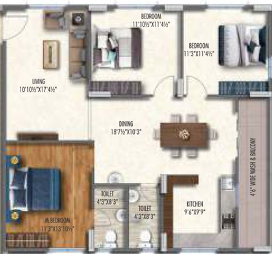 3 BHK Flat in APR Praveens Higheria in Patancheru, Hyderabad - Image 480462