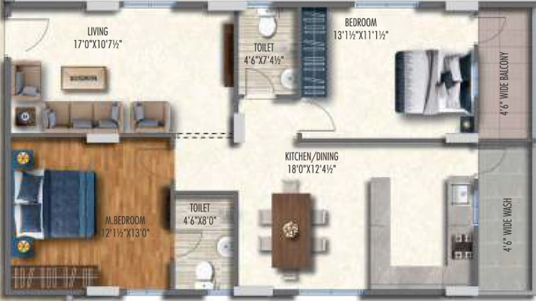 2 BHK Flat in APR Praveens Higheria in Patancheru, Hyderabad - Image 480461