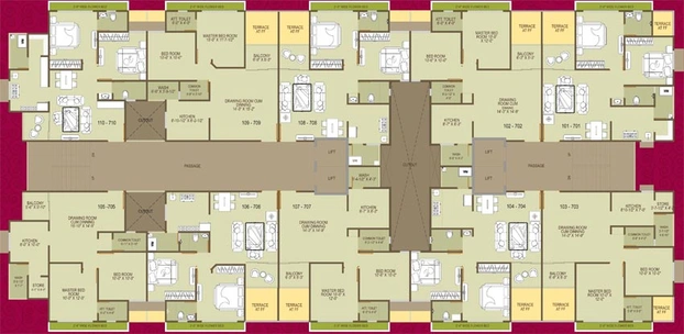 Floor Plan of Gayatri Maitri Lake View in Zundal, Ahmedabad - Image 43350
