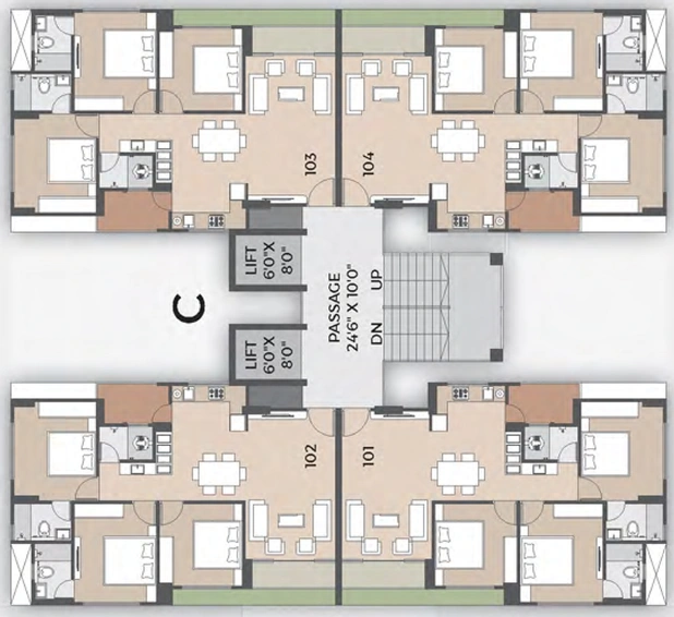 Floor Plan of Laxmi Nova in Jahangirabad, Surat - Image 91985