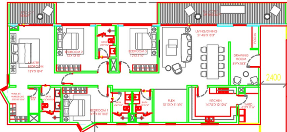 Floor Plan of Northstar SP Palacio in Abids, Hyderabad - Image 51532