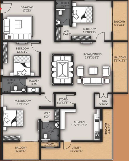 3 BHK Flat in GNR Vasavi Nirvana in Attapur, Hyderabad - Image 480236