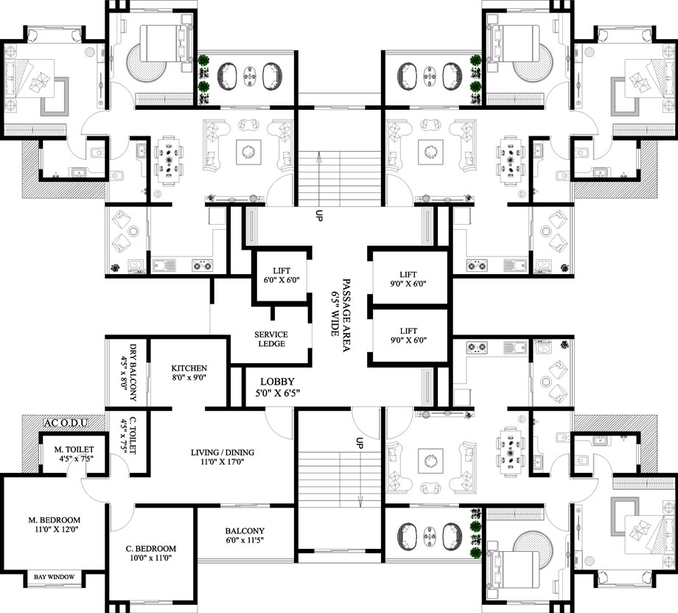 Floor Plan of H S Privitude in Punawale, Pune - Image 20043