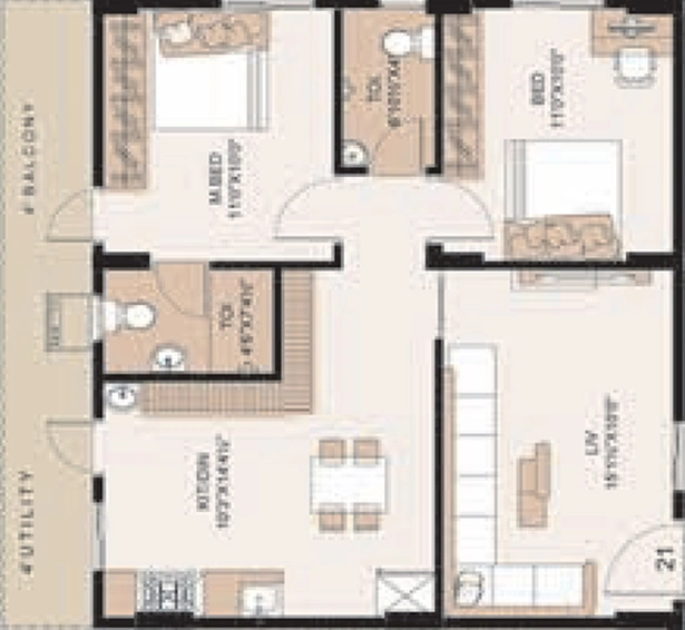 2 BHK Flat in MVV Sri Nivasam in Gajuwaka, Visakhapatnam - Image 491147