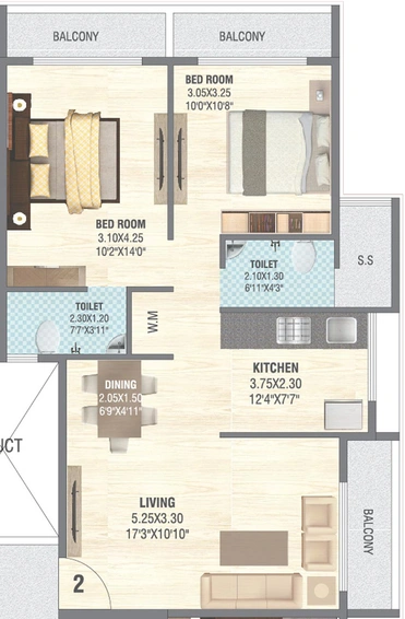 2 BHK Flat in Neelkanth Snehshree in Panvel, Navi Mumbai - Image 480006