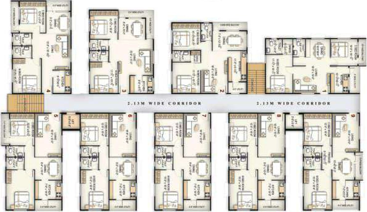 Floor Plan of Oceanic Heights in Yendada, Visakhapatnam - Image 46477