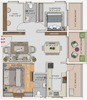 2 BHK Flat in Risinia Twinz in Bachupally, Hyderabad - Image 482607