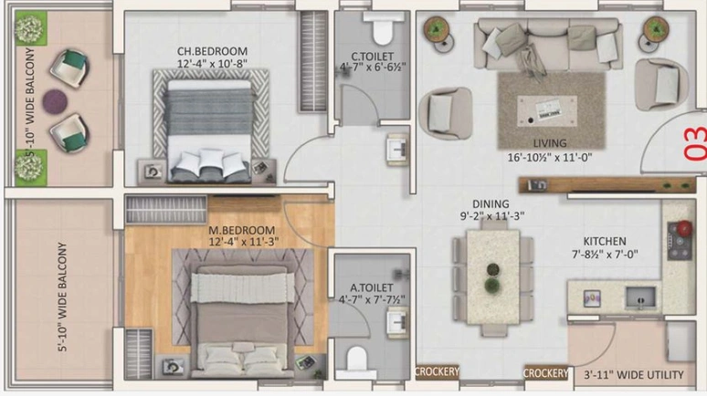 2 BHK Flat in Risinia Twinz in Bachupally, Hyderabad - Image 482606