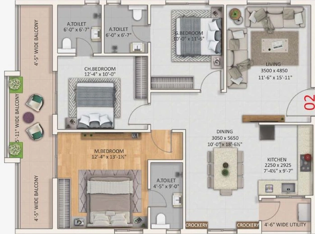 3 BHK Flat in Risinia Twinz in Bachupally, Hyderabad - Image 482608