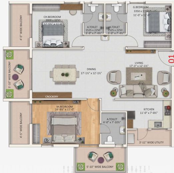 3 BHK Flat in Risinia Twinz in Bachupally, Hyderabad - Image 482610