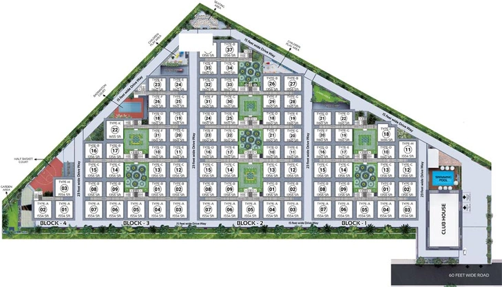 Master Plan of Praneeth Pranav Town Square in Bachupally, Hyderabad - Image 41424