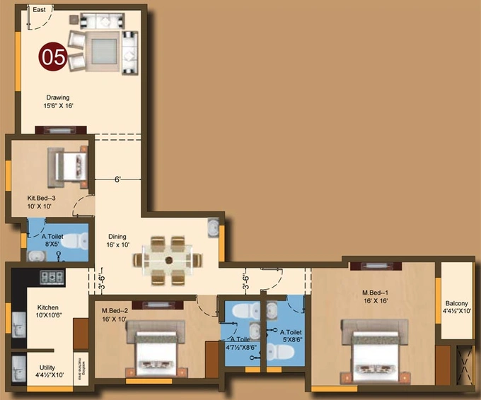 3 BHK Flat in Sree Daksha Avalipta in Vadavalli, Coimbatore - Image 519148