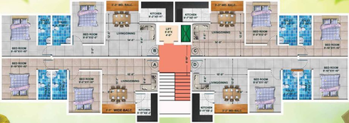 Floor Plan of Rajwada Greenshire in Narendrapur, Kolkata - Image 58475