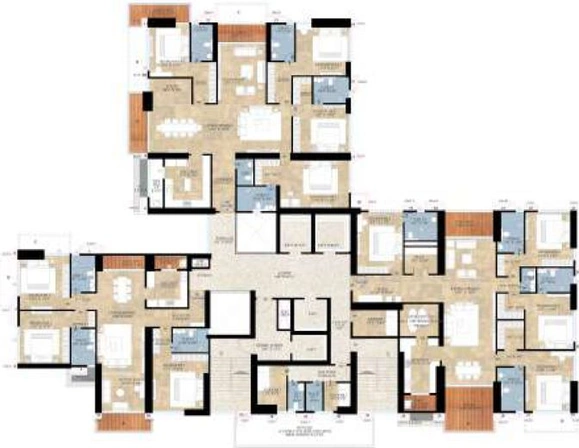 Floor Plan of Siddha Sky Blu in EM Bypass, Kolkata - Image 58650