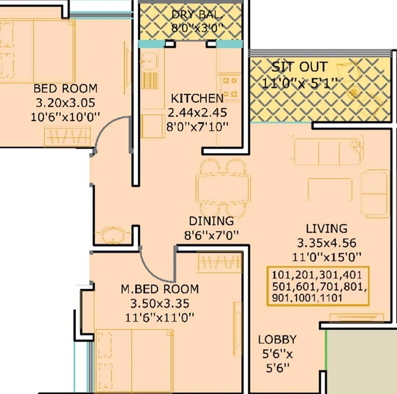 2 BHK Flat in Kushal Sagar Vatika in Dhayari, Pune - Image 439414