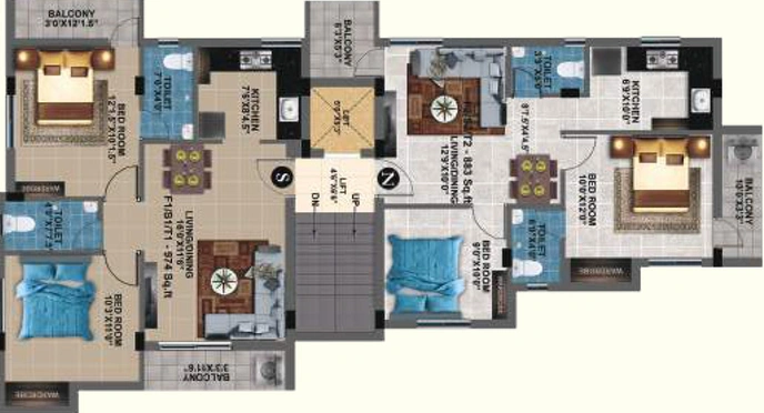 Floor Plan of MP Bodhi in Rajakilpakkam, Chennai - Image 58257