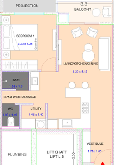 1 BHK Flat in Bakeri Stella in Gift City, Gandhinagar - Image 516688