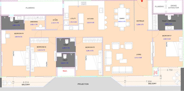 4 BHK Flat in Bakeri Stella in Gift City, Gandhinagar - Image 516693