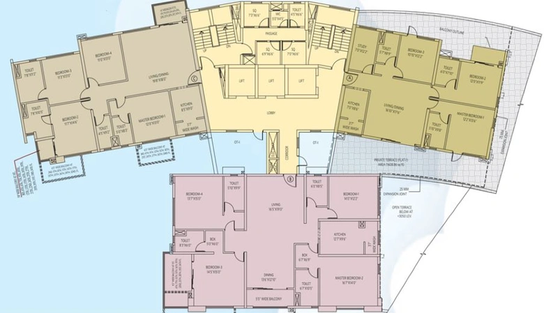 Floor Plan of Siddha Sky in EM Bypass, Kolkata - Image 58691