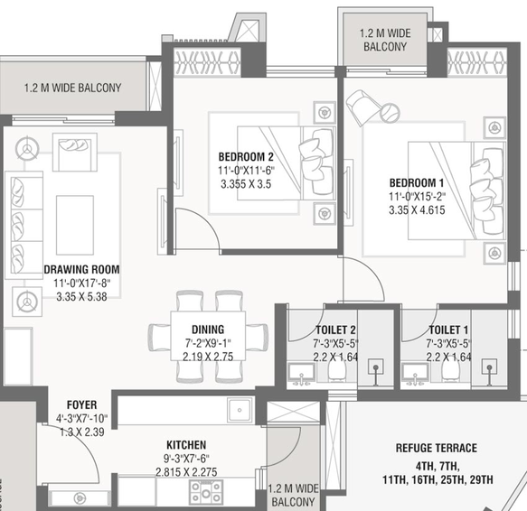 2 BHK Flat in Savvy Marina in Gift City, Gandhinagar - Image 516806