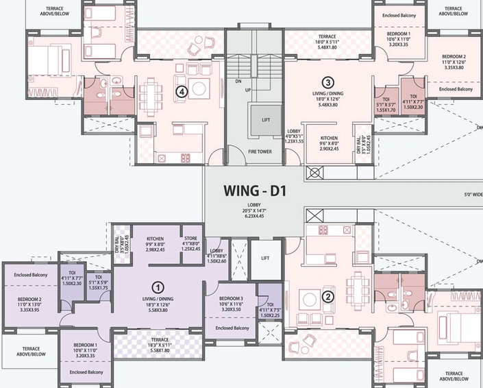Floor Plan of Pethkar Siyona in Punawale, Pune - Image 20274