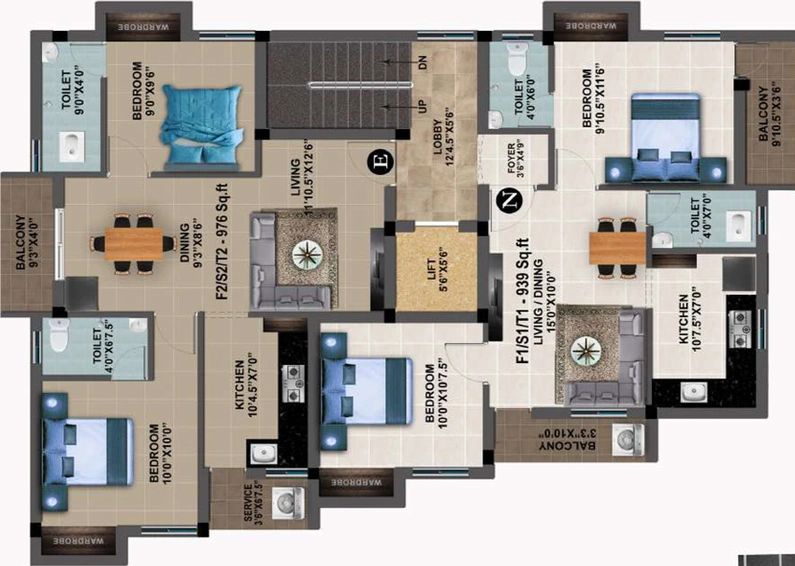 Floor Plan of MP Tango in Sembakkam, Chennai - Image 57939
