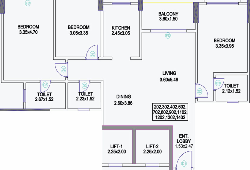 3 BHK Flat in Venkatesh Skydale in Hingne Khurd, Pune - Image 440310