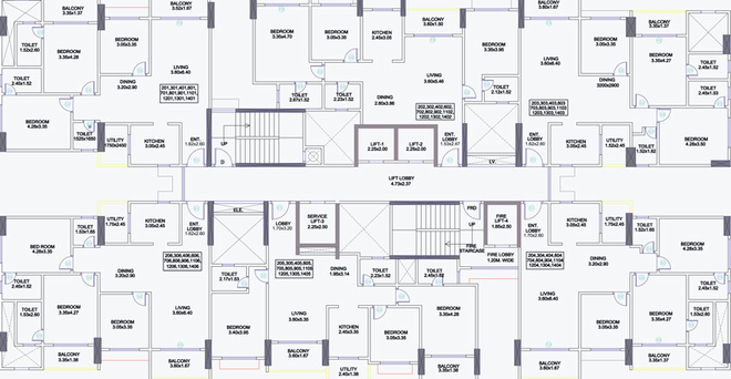 Floor Plan of Venkatesh Skydale in Hingne Khurd, Pune - Image 20263