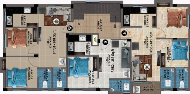 Floor Plan of MP Udai in Kundrathur, Chennai - Image 58099