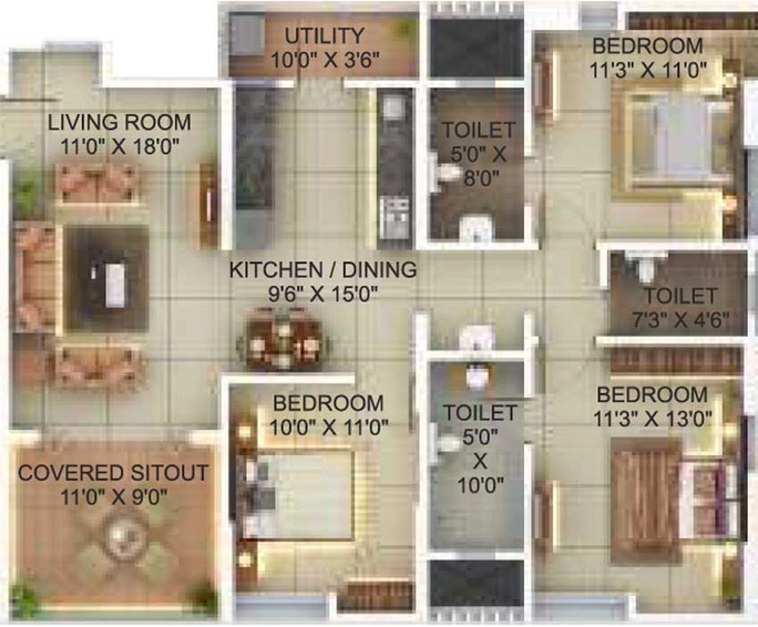 3 BHK Flat in Ranawat Riverdale in Karve Nagar, Pune - Image 440261