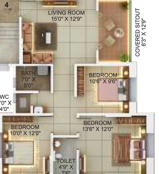 3 BHK Flat in Ranawat Riverdale in Karve Nagar, Pune - Image 440260