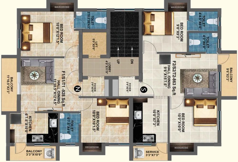 Floor Plan of MP Evora in Anakaputhur, Chennai - Image 58106