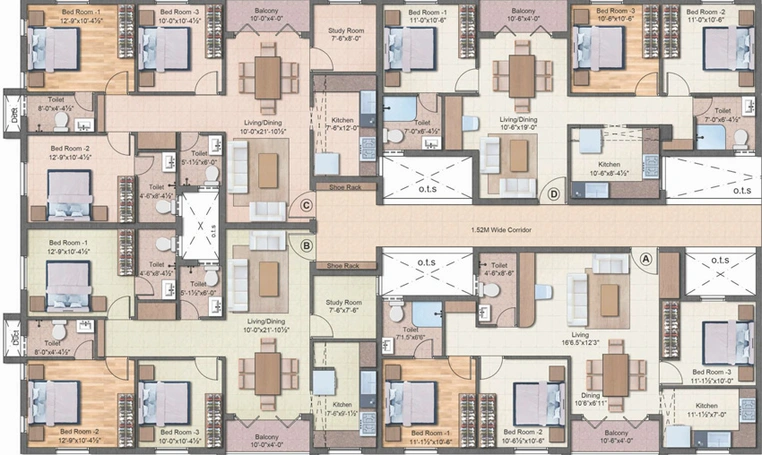 Floor Plan of RC Kingston in Madhavaram, Chennai - Image 58296