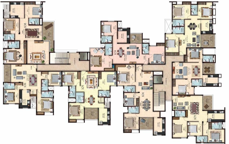 Floor Plan of Casagrand Amber in Kallimadai, Coimbatore - Image 59001