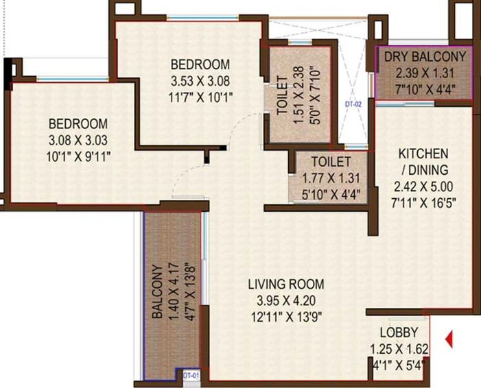2 BHK Flat in Mahesh Ellanza in Hingne Khurd, Pune - Image 440152