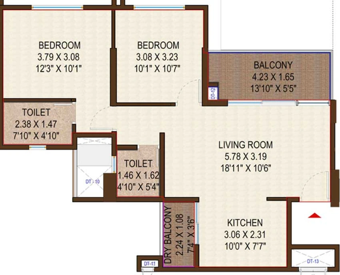 2 BHK Flat in Mahesh Ellanza in Hingne Khurd, Pune - Image 440151