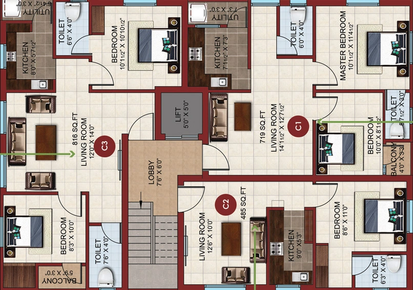 Floor Plan of GCC Parkview in Guduvancheri, Chennai - Image 58325