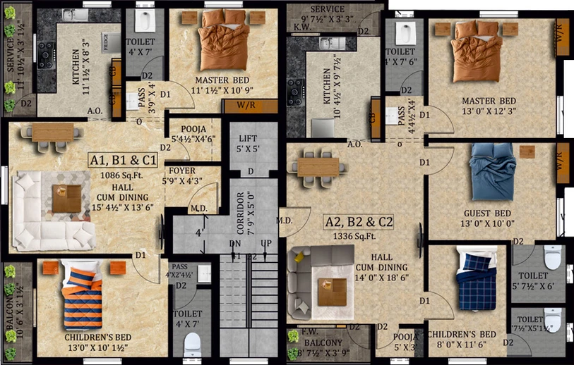 Floor Plan of GCC Sabari in Tambaram, Chennai - Image 58332